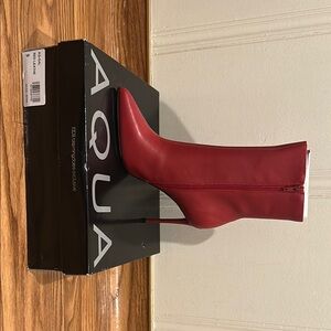 Aqua Red Stiletto Heeled Boots